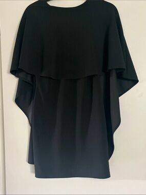 Lulu's Black Cape Overlay Dress